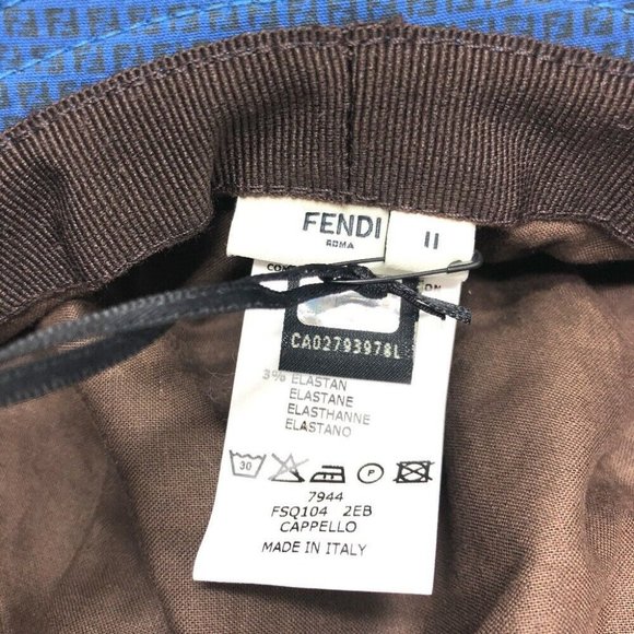 FENDI FSQ104 Zucchino Bucket hat logo hat cotton Navy main image 7